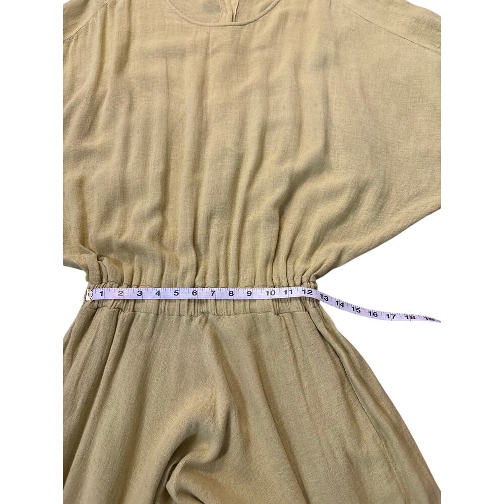 Black Crane Xiao Linen Jumpsuit XS Oversized Slouchy Drop Crotch Harem Casual - Picture 7 of 11
